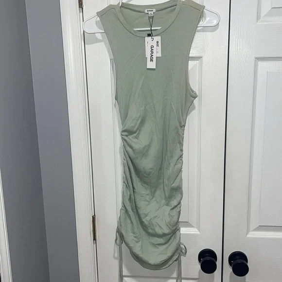 Garage Ria Side Ruched Ribbed Tank Dress - Picture 2 of 8